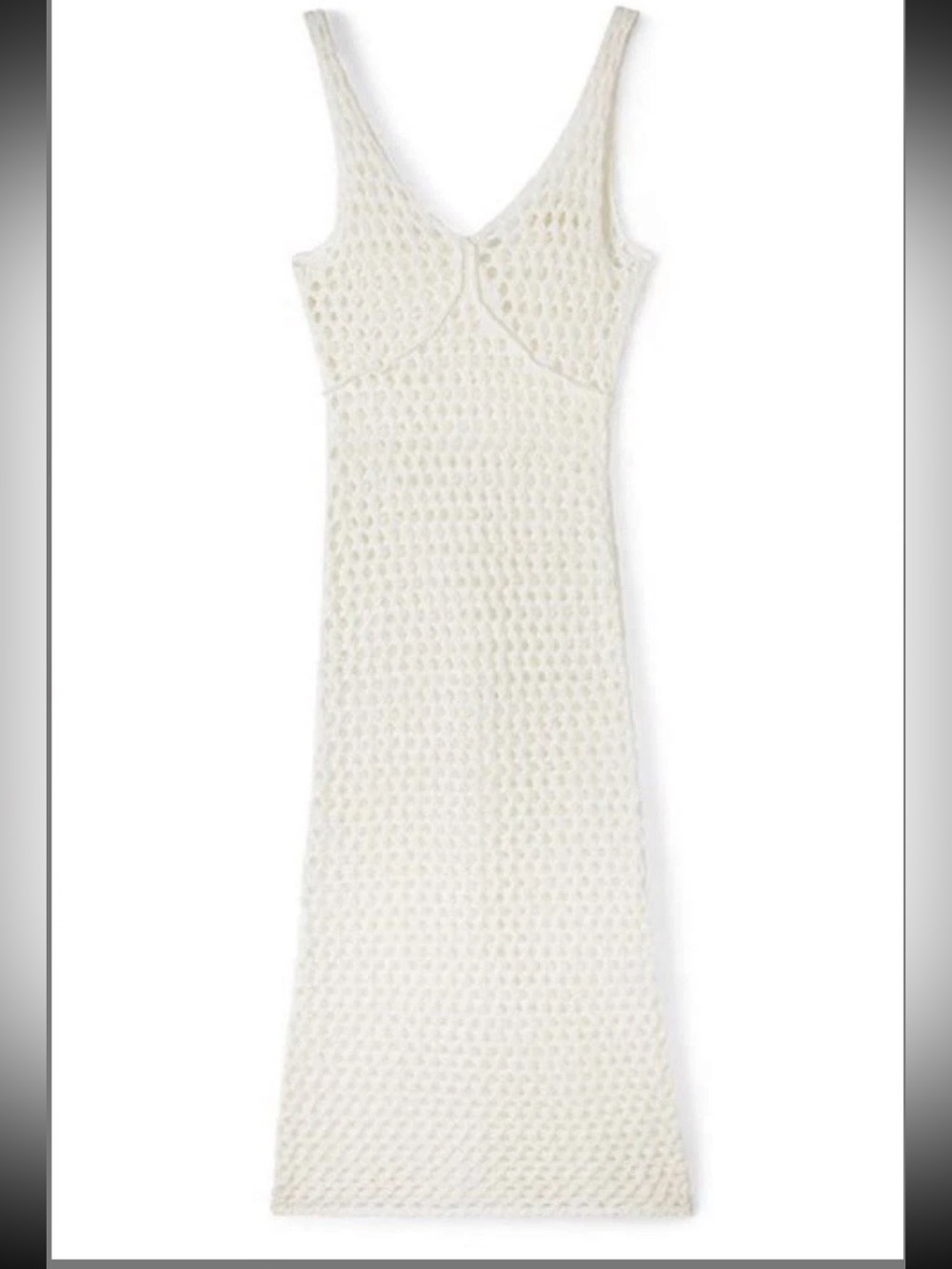 Zulu and Zephyr White Knit Crochet Beach Midi Cover Up Dress AU 10 US 6